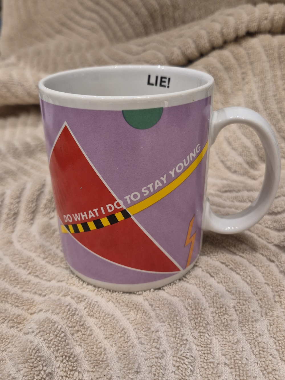 LIE! Ceramic 80's Style Geometric Patterned Mug